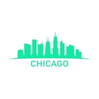 Chicago skyline illustrated vector