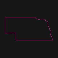 mapa ilustrado de nebraska vector