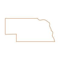 mapa ilustrado de nebraska vector