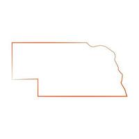 mapa ilustrado de nebraska vector