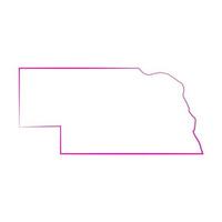 Illustrated nebraska map vector