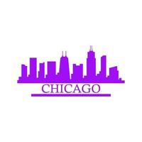 Chicago skyline illustrated vector