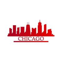 Chicago skyline illustrated vector