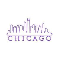 Chicago skyline illustrated vector