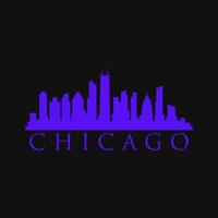 Chicago skyline illustrated vector