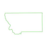 Montana map illustrated vector