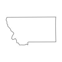 Montana map illustrated vector