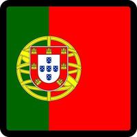 Flag of Portugal in the shape of square with contrasting contour, social media communication sign, patriotism, a button for switching the language on the site, an icon. vector