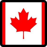Flag of Canada in the shape of square with contrasting contour, social media communication sign, patriotism, a button for switching the language on the site, an icon. vector