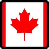 Flag of Canada in the shape of square with contrasting contour, social media communication sign, patriotism, a button for switching the language on the site, an icon. vector