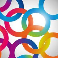 Rainbow loops, vector abstract background, design shape.