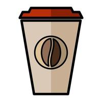 Cup of coffee line icon isolated on a white background. vector