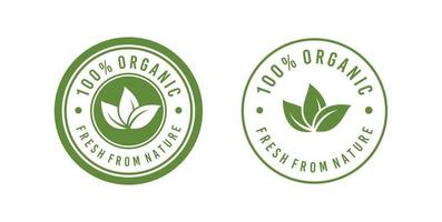 Organic Food Natural Label Sticker logo design template vector