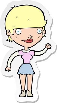 sticker of a cartoon woman with idea