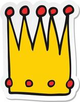 sticker of a cartoon simple crown vector