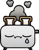 gradient shaded cartoon of a toaster vector