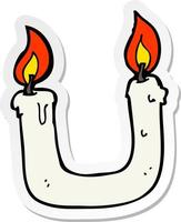 sticker of a burning the candle at both ends cartoon vector