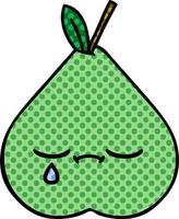 comic book style cartoon green pear vector