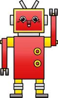 gradient shaded cartoon happy robot vector