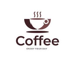 plantilla de vector de diseño de logotipo de café de taza de café