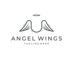 Creative modern angel wing logo design vector template