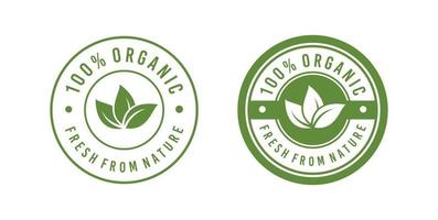 Organic Food Natural Label Sticker logo design template vector