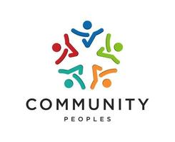 Community people unity network logo symbol icon design vector template