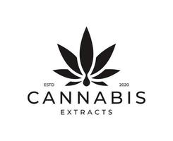 plantilla de vector de diseño de logotipo de cáñamo de cannabis. logotipos de aceite de cannabis médico