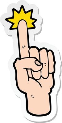 sticker of a cartoon pointing finger