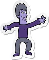 sticker of a cartoon vampire vector