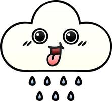 gradient shaded cartoon rain cloud vector