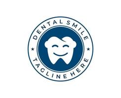 Dental Logo with cute faces for family dental clinic vector