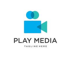 Video film play logo design vector template