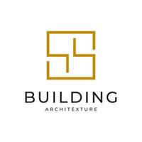 Architecture logo design with initial letter S vector illustration