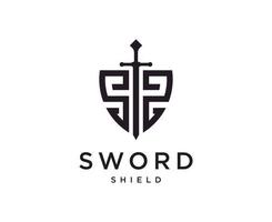 espada armadura escudo iniciales s logo diseño vector plantilla