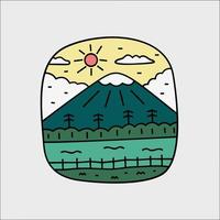 The mountains nature view design for badge, sticker, t shirt design vector