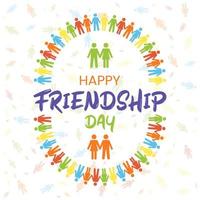 colorful Happy Friendship Day illustration on pattern background vector