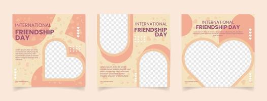 plantilla de publicación en redes sociales para el día internacional de la amistad adecuada para antecedentes de tarjetas de felicitación, publicación en redes sociales, anuncios web en Internet. vector