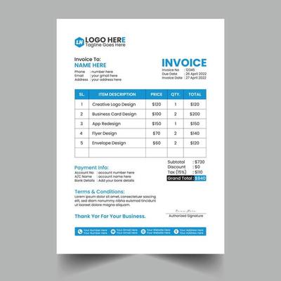 invoice template vector art icons and graphics for free download