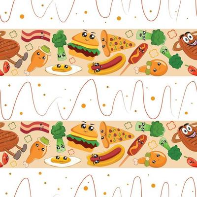 cute fast food seamless pattern