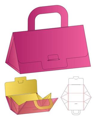 Box packaging die cut template design. 3d mock-up