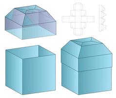 diseño de plantilla troquelada de embalaje de caja. Maqueta 3d vector