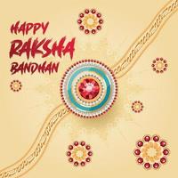 ilustración de tarjeta de felicitación con rakhi decorativo para raksha bandhan, festival indio. vector