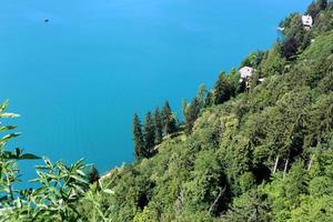 Beautiful shores of Lake Bled in Slovenia photo