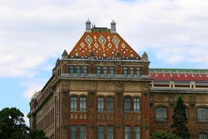 Buildings and structures on the streets of Budapest, the capital of Hungary. photo