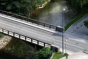 Bridge - architectural structures for crossing a water barrier. photo