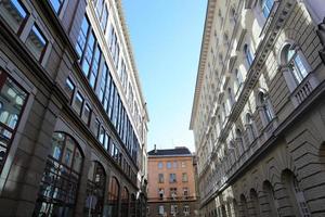 Buildings and structures on the streets of Budapest, the capital of Hungary. photo