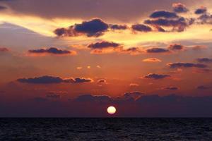 Colorful sunset at the end of the day. photo