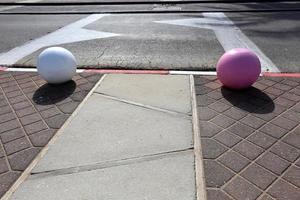 pavement along the road for the safe passage of pedestrians photo