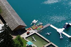 hermosas orillas del lago bled en eslovenia foto